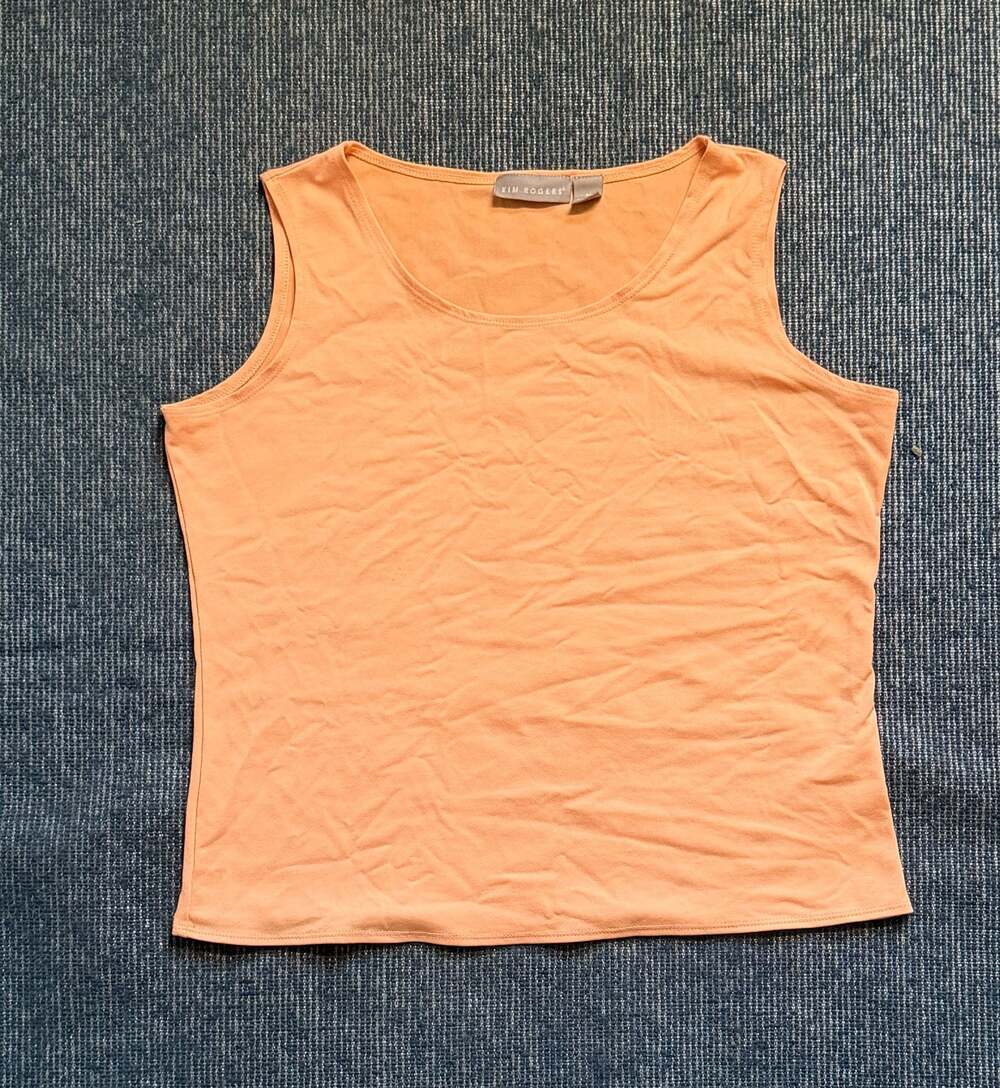 Kim Rogers Women's Sleeveless Tank Top Peach Nylon Spandex Blend